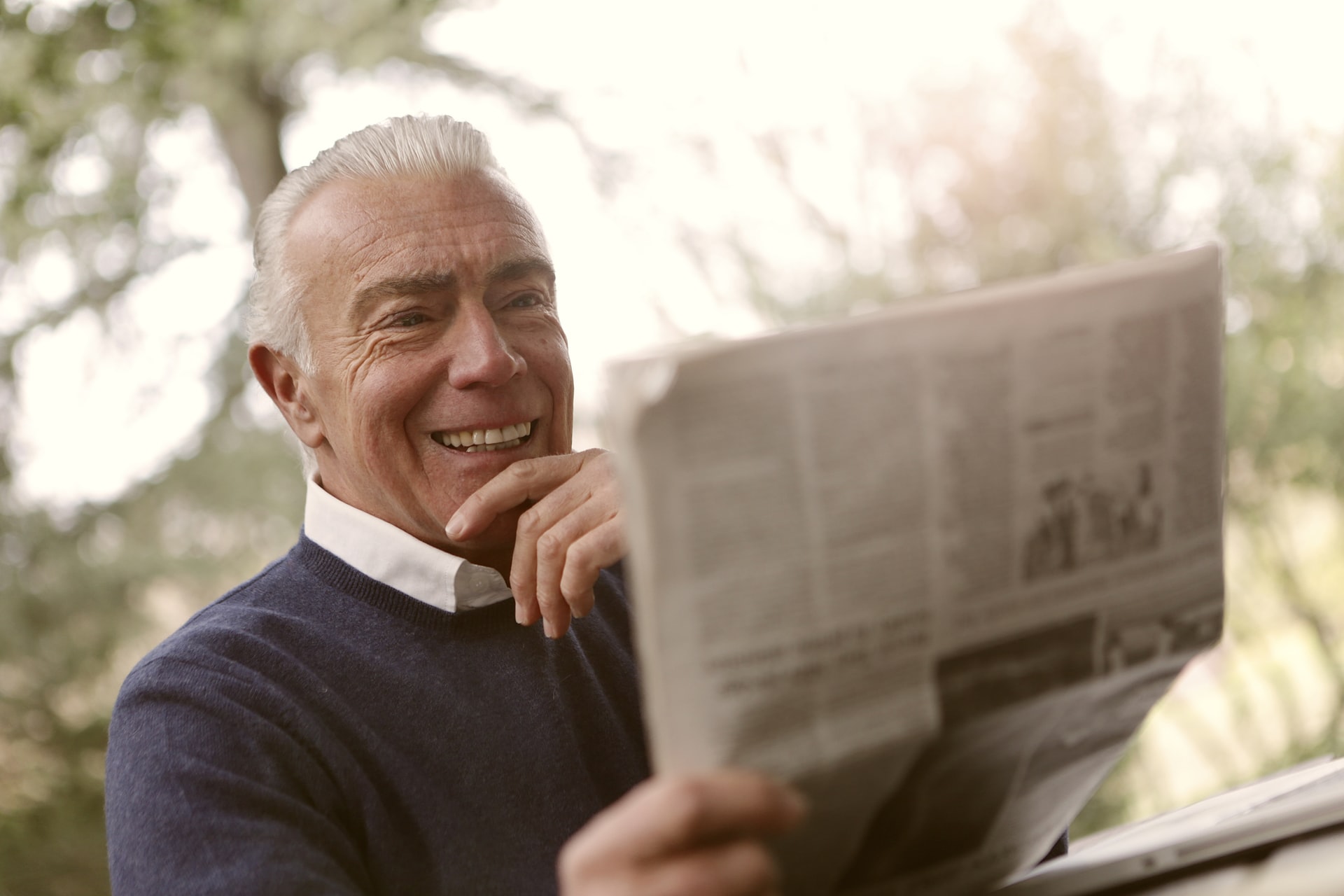 Man reading the newpapers