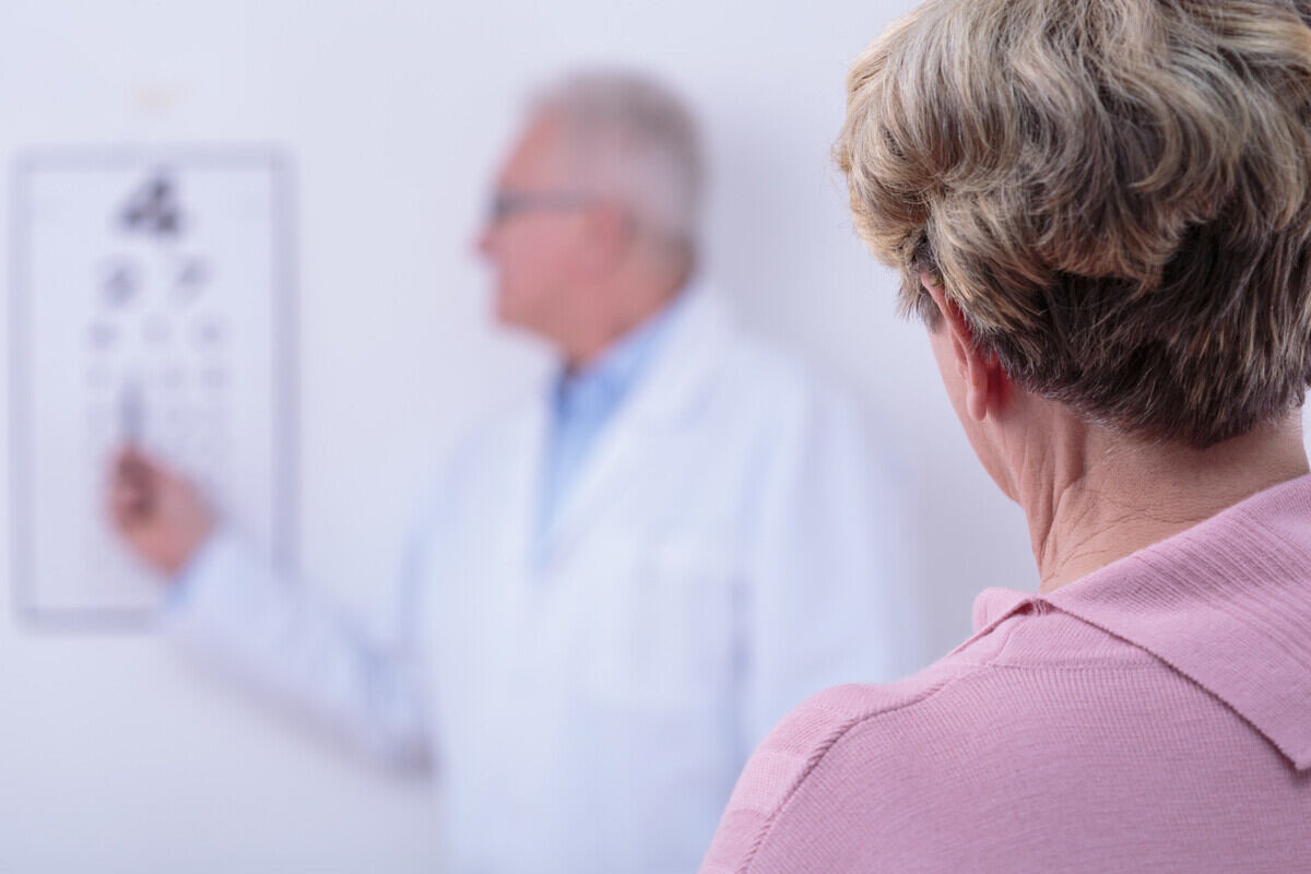 Senior woman with cataract