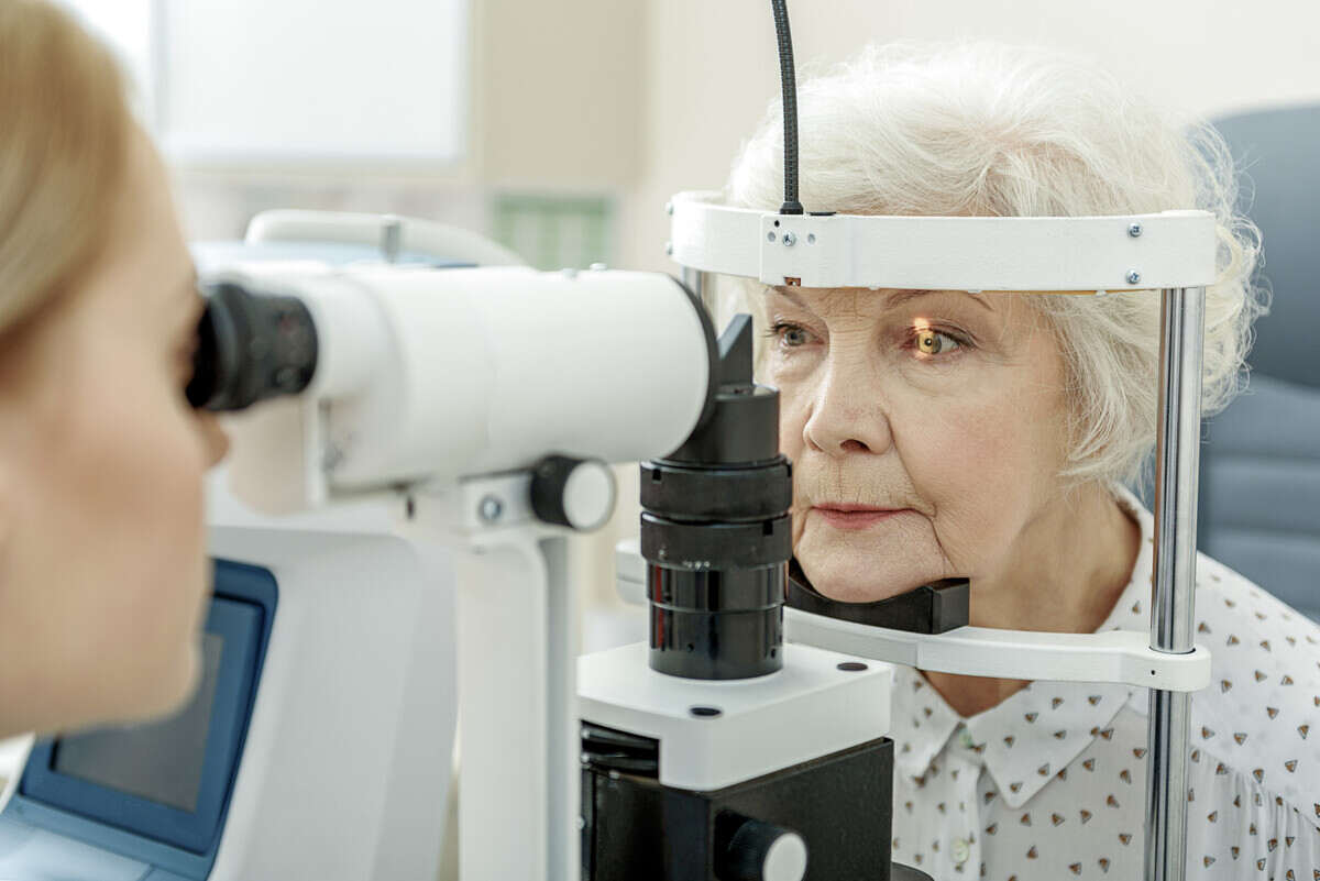 The individual is undergoing an eye examination.